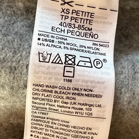 🌸 Banana Republic Gray Wool Hooded Open Front Cardigan Sweater  Women’s - Picture 5 of 6